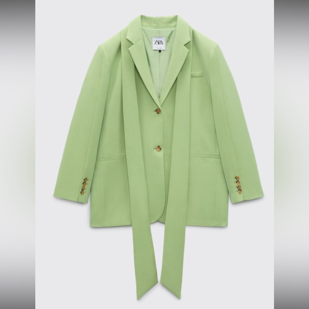 ZARA GREEN W/ MULTIWAY BELT BLAZER SIZE M